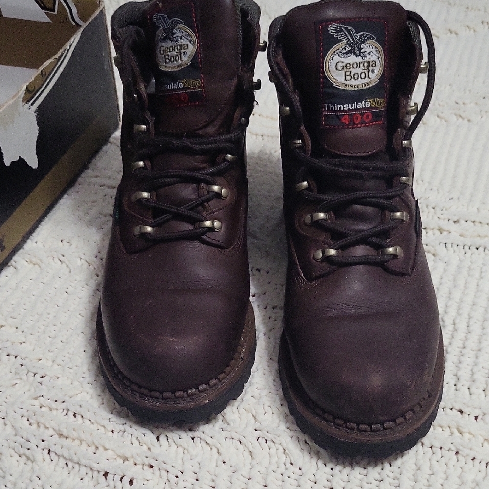 Georgia Boot Men's Dark Brown Leather Lace-Up Boots